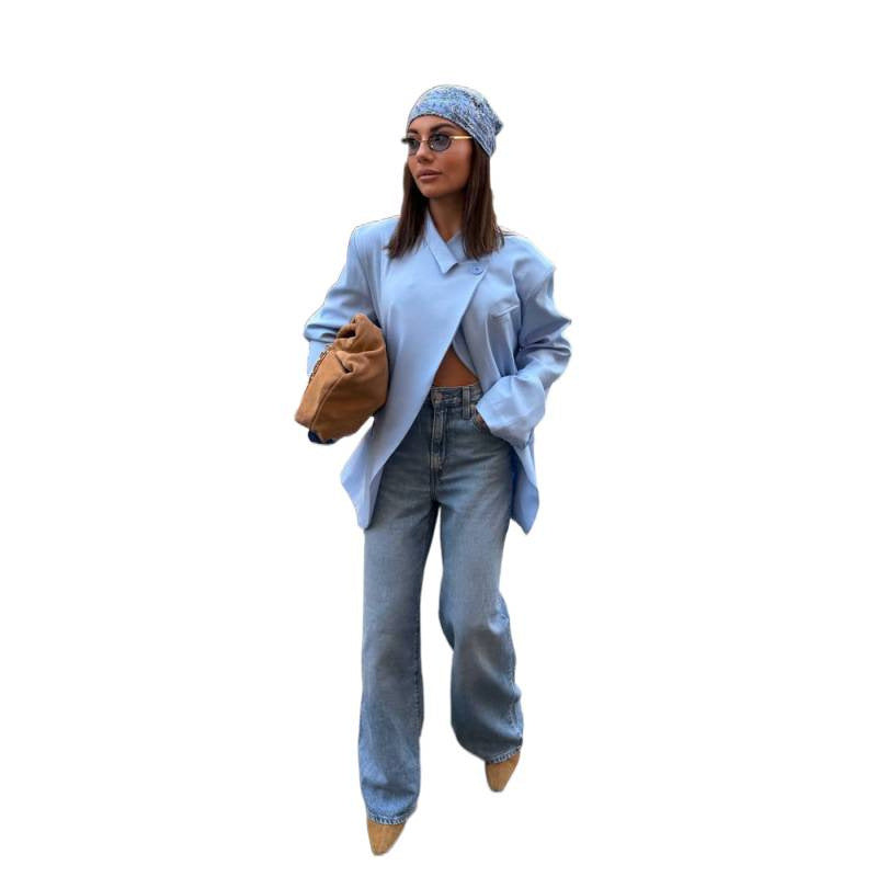 Damen Oversized-Longblazer mit kastiger Silhouette, soften Schultern und verlängertem Schnitt Nord Taschen