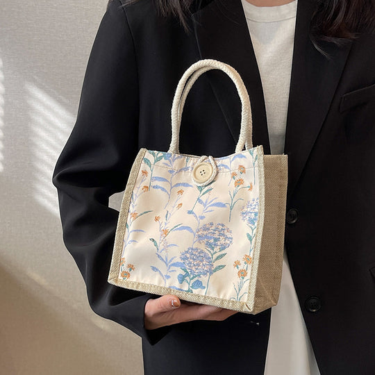 Damen Tragetasche mit floralem Dekor und robusten Materialien Nord Taschen