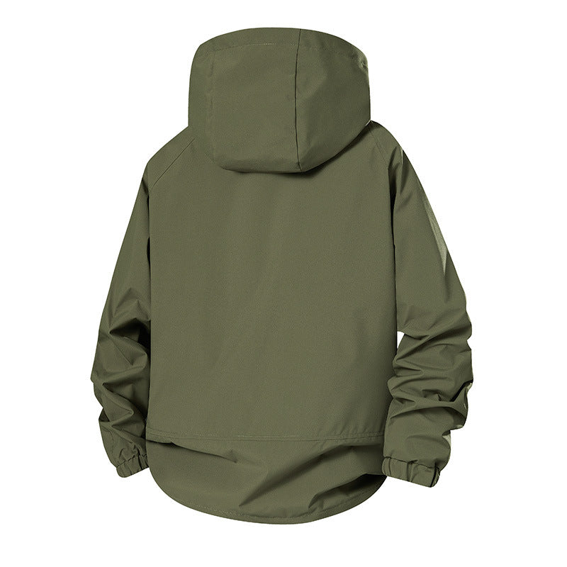 Herren Leichte wasserdichte Funktionsjacke mit Kapuze, Multitaschen und Raglanärmeln Nord Taschen