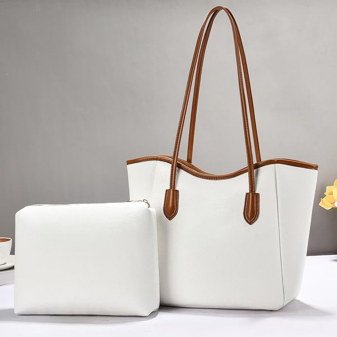 Damen elegante Shopper-Tasche mit praktischem Innenfach und abnehmbarer Clutch Nord Taschen