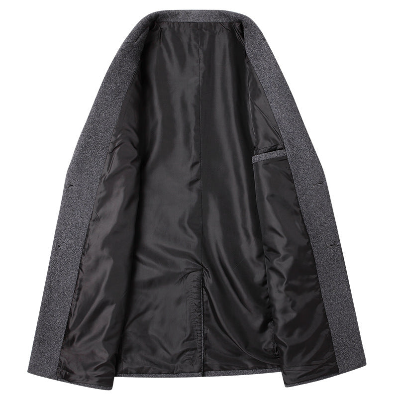 Herren Taillierter Wollmix-Mantel mit Notch-Revers und Zweiknopfverschluss Nord Taschen