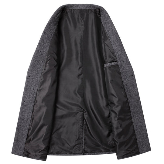 Herren Taillierter Wollmix-Mantel mit Notch-Revers und Zweiknopfverschluss Nord Taschen