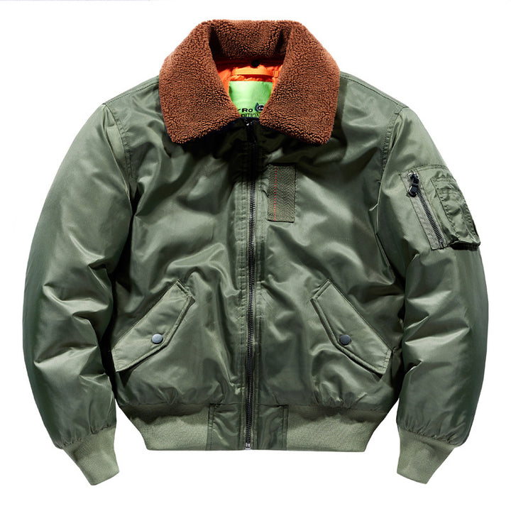 Men's  Sherpa-Collar Insulated Pilot Bomber with Sleeve Utility Pocket Nord Taschen