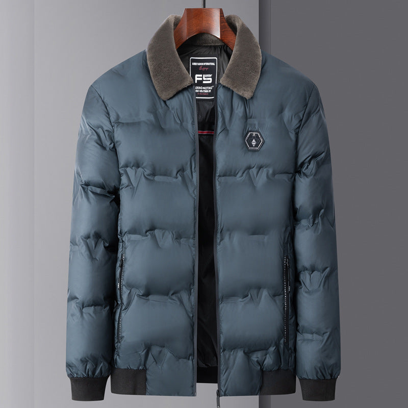 Herren gesteppte Thermojacke mit Kunstfellkragen winddicht wasserabweisend und mehreren Reißverschlusstaschen Nord Taschen