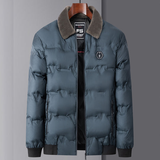 Herren gesteppte Thermojacke mit Kunstfellkragen winddicht wasserabweisend und mehreren Reißverschlusstaschen Nord Taschen