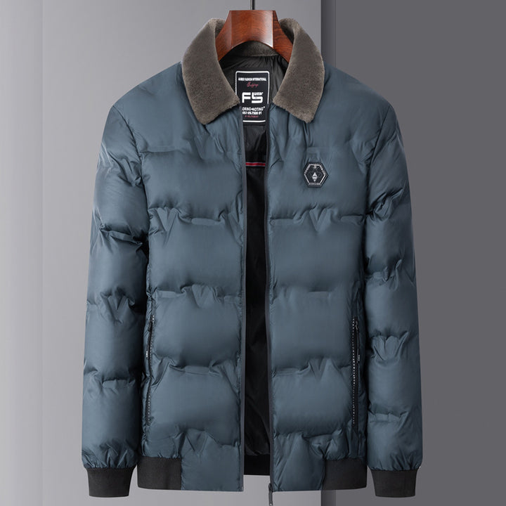Herren gesteppte Thermojacke mit Kunstfellkragen winddicht wasserabweisend und mehreren Reißverschlusstaschen Nord Taschen