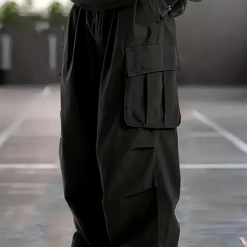 Herren Baggy-Cargo-Hose mit übergroßer Passform, elastischem Tunnelzugbund & mehrfachen Klappfächern Nord Taschen
