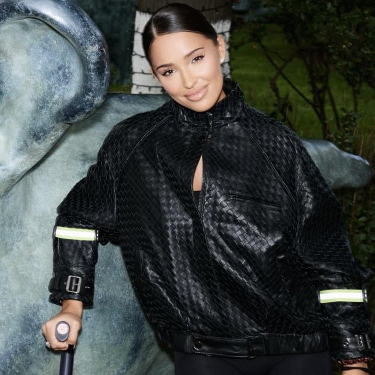 Damen Boxy-Outdoor-Bomberjacke mit hohem Kragen und reflektierenden Bündchen Nord Taschen