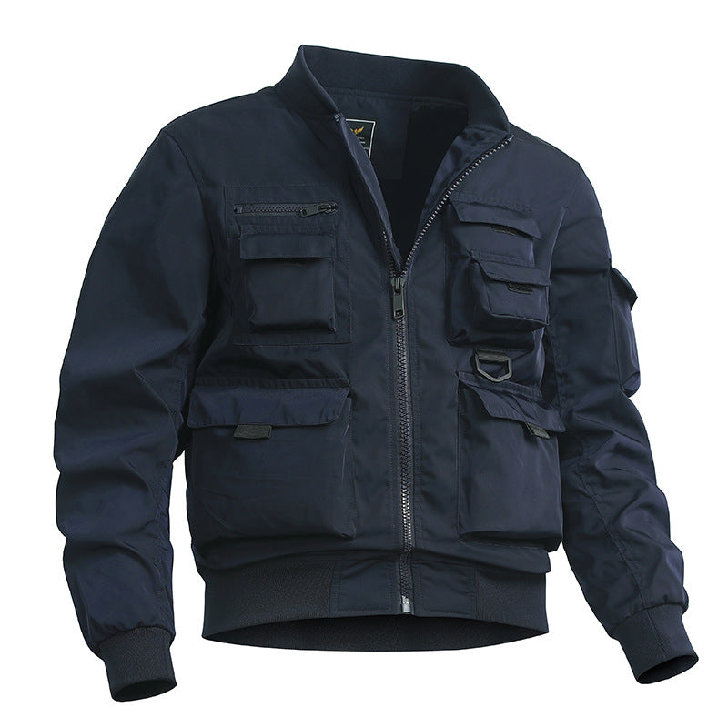 Herren Taktische Bomberjacke im Field‑Look mit modularen Außenfächern und elastischem Saum Nord Taschen