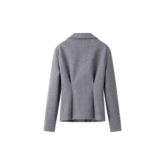 Damen Elegantes Wollmix-Kostüm mit tailliertem Kurzblazer und ausgestelltem Midirock Nord Taschen