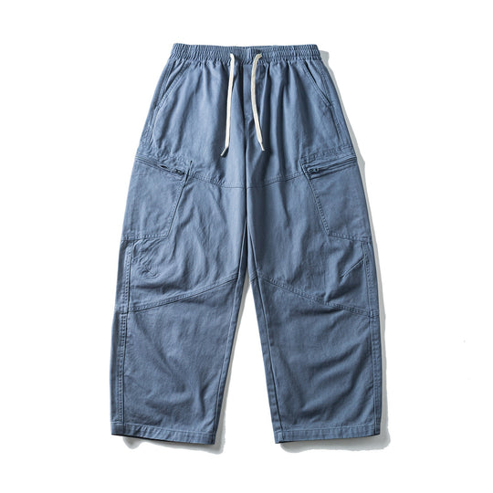 Herren Cropped Cargo-Hose mit elastischem Bund, Tunnelzug und Reißverschlusstaschen Nord Taschen