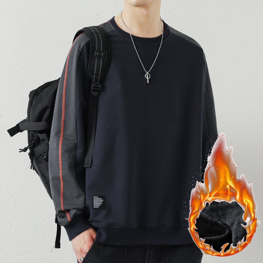 Herren Oversize-Sweatshirt mit kontrastierenden Ärmeln, Flachnaht-Details und Rippbündchen Nord Taschen