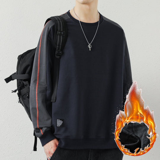 Herren Oversize-Sweatshirt mit kontrastierenden Ärmeln, Flachnaht-Details und Rippbündchen Nord Taschen