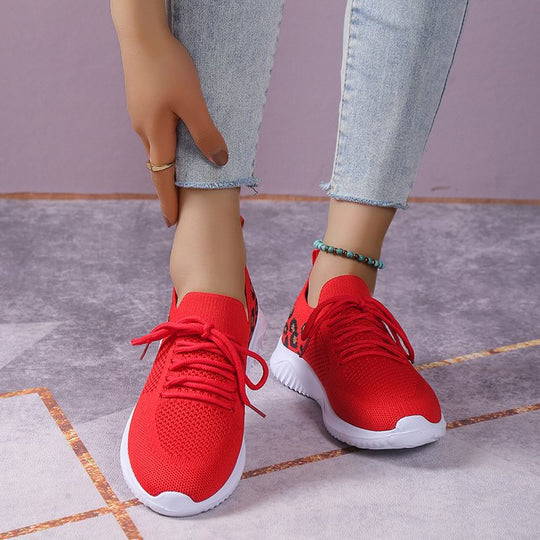 Damen Atmungsaktive Sneakers im modernen Leopardenmuster