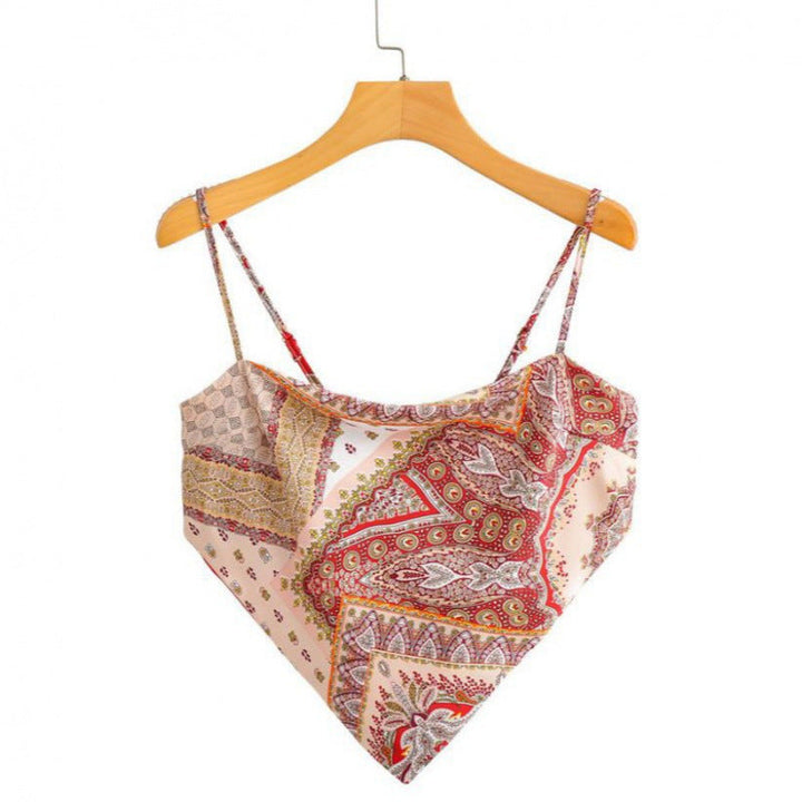 Femme Artistic Bandana Stil Crop Top