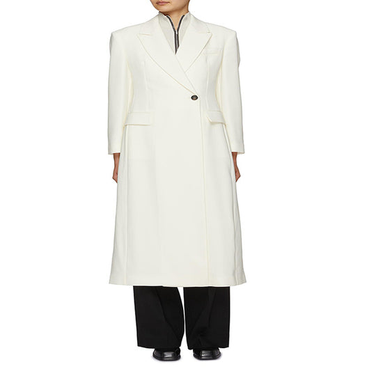 Damen Bodenlanger Schnittblazer-Mantel mit strukturierter Tailoring‑Silhouette Nord Taschen