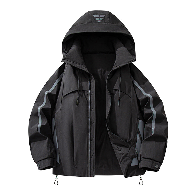 Unisex gefütterte Outdoor-Utility-Jacke mit Kapuze und reflektierenden Streifen Nord Taschen