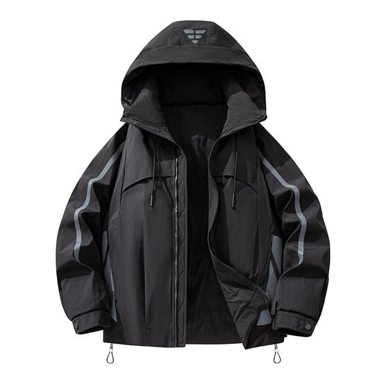 Unisex gefütterte Outdoor-Utility-Jacke mit Kapuze und reflektierenden Streifen Nord Taschen