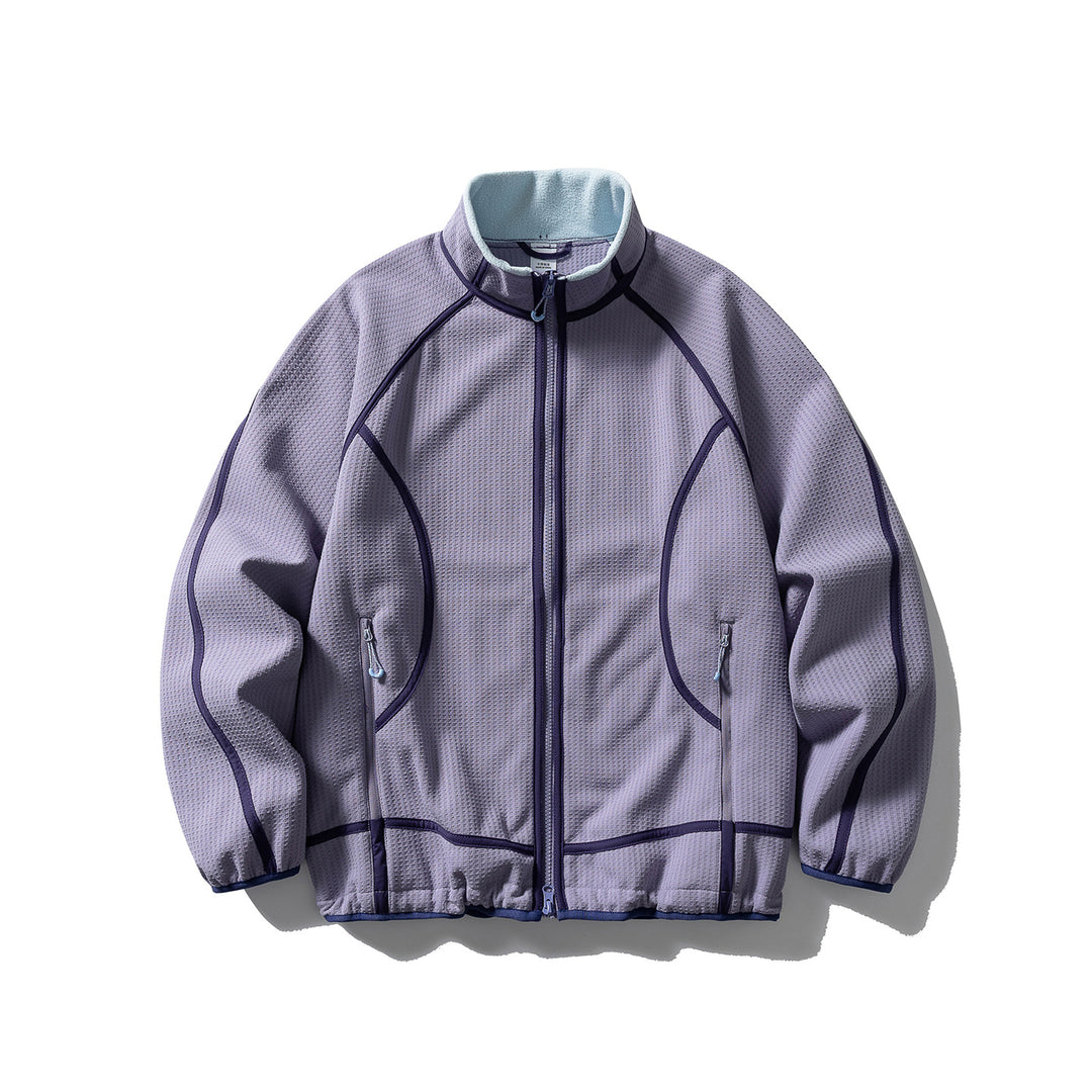 Unisex Struktur-Fleecejacke mit Reißverschluss, Raglanärmeln und elastischem Saum Nord Taschen