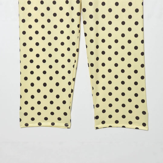 Damen Hochtaillierte Gepunktete Leggings aus Stretchjersey Nord Taschen