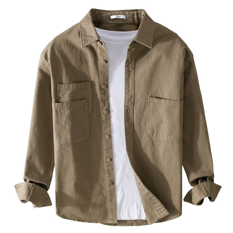 Herren Utility-Overshirt aus Baumwoll-Twill mit doppelten Brusttaschen und legerem Schnitt Nord Taschen