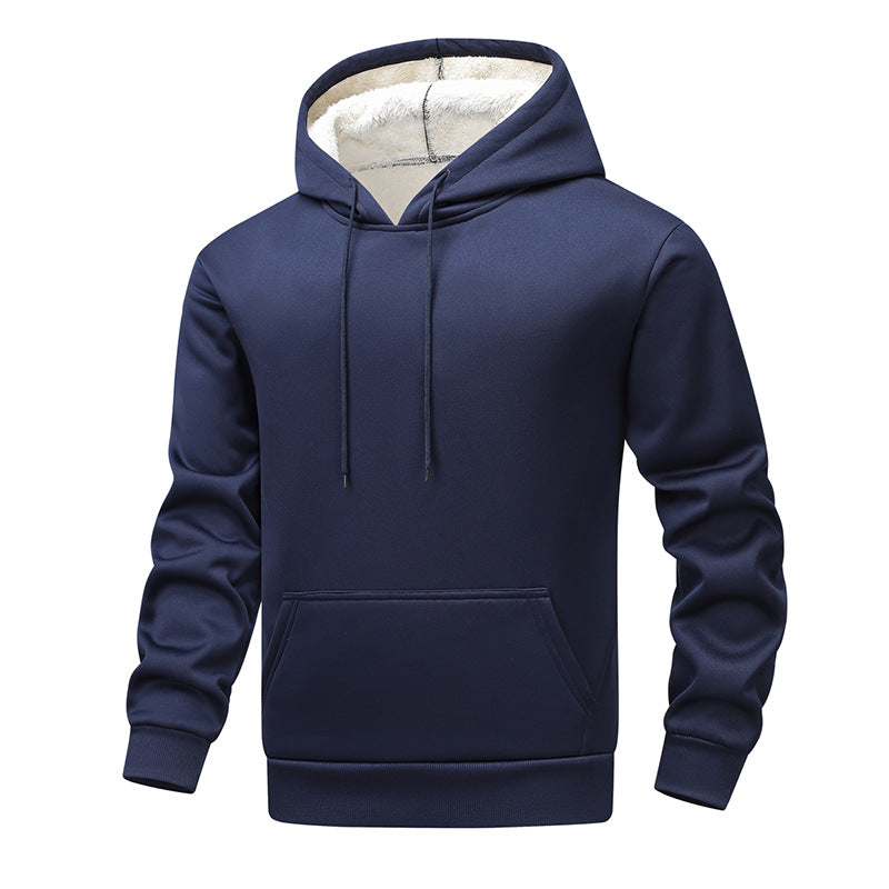 Herren Kuscheliger Teddyfleece-Kapuzenpullover mit Sherpa-Futter und Kängurutasche Nord Taschen