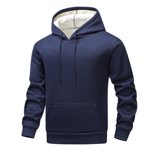 Herren Kuscheliger Teddyfleece-Kapuzenpullover mit Sherpa-Futter und Kängurutasche Nord Taschen