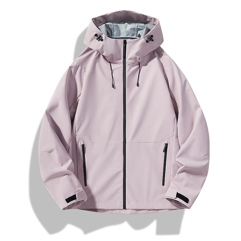 Herren Minimalistische Softshell-Regenjacke mit TPU‑Membran, verschweißten Nähten und verstellbarer Kapuze Nord Taschen