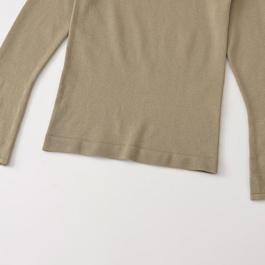 Damen Feinstrick-Longsleeve mit Henley-Knopfleiste und ausgestellten Trompetenärmeln Nord Taschen