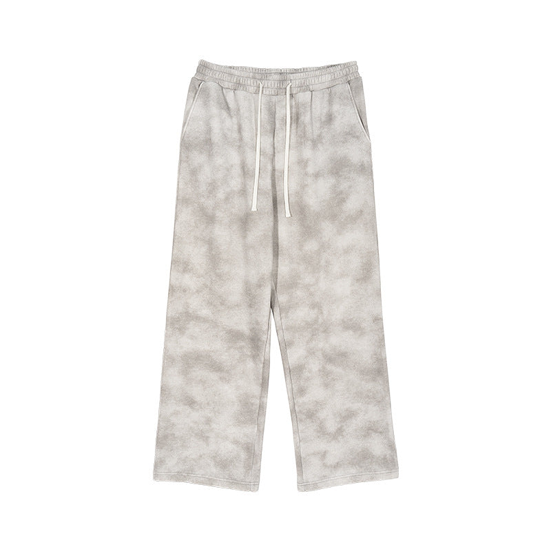 Herren Weit geschnittene Sweathose mit Wolkenmuster und elastischem Bund Nord Taschen
