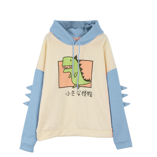 Damen nan Kapuzenpullover mit dreidimensionalen Rückendetails und niedlichem Dinosaurierprint Nord Taschen