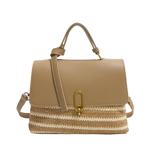 Damen elegante Satchel-Tasche mit geflochtener Ausstattung Nord Taschen