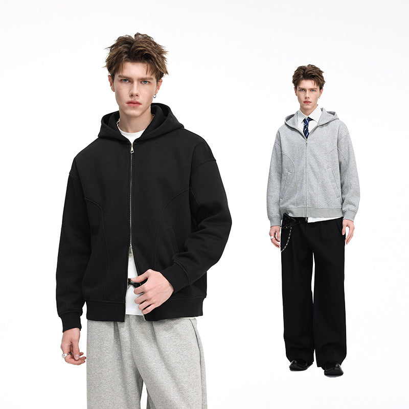 Herren Kapuzensweatjacke mit durchgehendem Reißverschluss, geripptem Saum und versteckten Seitentaschen Nord Taschen