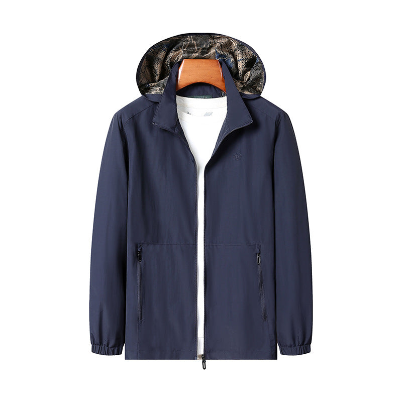 Herren Leichte Kapuzen-Shelljacke mit wasserabweisender Mikrofaser und verdeckten Reißverschlusstaschen Nord Taschen