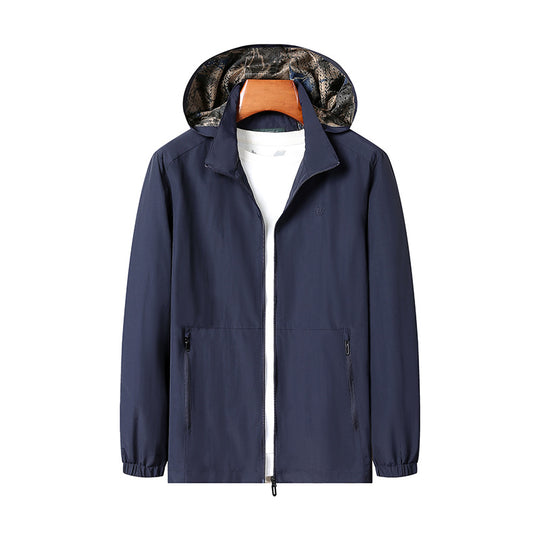 Herren Leichte Kapuzen-Shelljacke mit wasserabweisender Mikrofaser und verdeckten Reißverschlusstaschen Nord Taschen