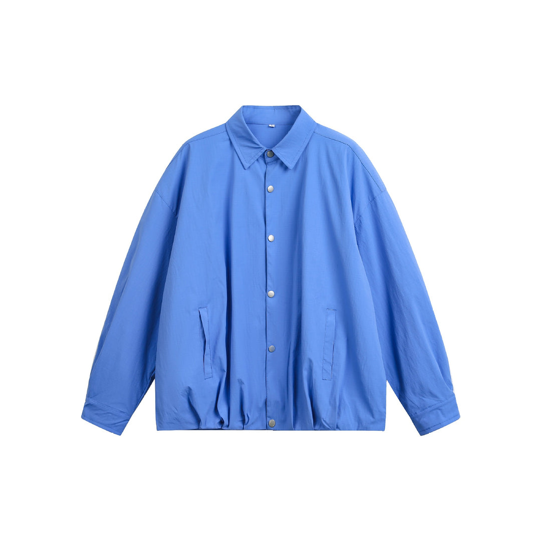 Herren Oversize Coachjacke mit Druckknopf‑Verschluss und geradem Saum Nord Taschen