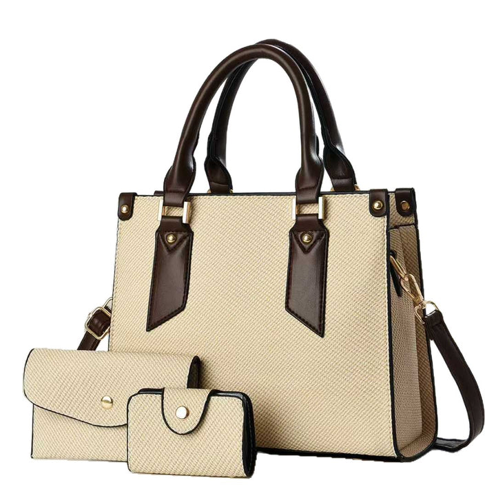Damen tote Tasche mit strukturiertem Design und abnehmbarer Clutch Nord Taschen
