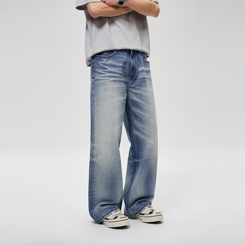 Herren Weite Baggy-Jeans im Vintage-Wash mit tiefer Leibhöhe & ausgewaschenen Falten Nord Taschen