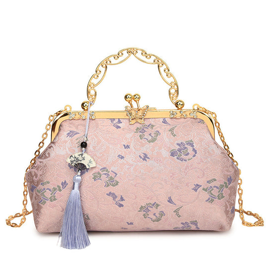 Damen Vintage-Inspirierte Clutch mit Kettenriemen Nord Taschen