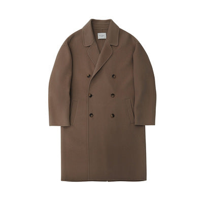 Herren Oversized Wollmantel mit Doppelreiher und Reverskragen Nord Taschen