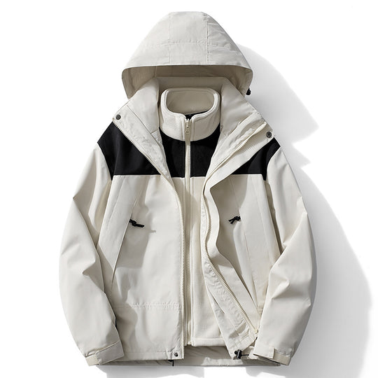Herren modulare Kapuzenjacke mit separatem Fleece-Innenlayer, wasserabweisender Shell und funktionalen Taschen Nord Taschen