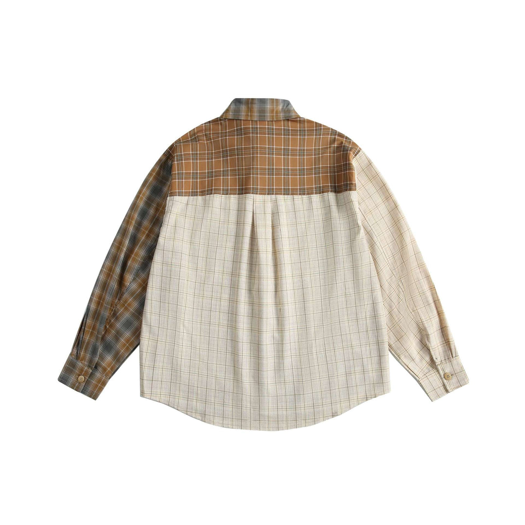 Herren Kariertes Patchwork-Hemd im Overshirt‑Stil Nord Taschen