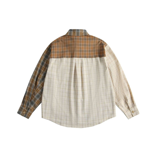 Herren Kariertes Patchwork-Hemd im Overshirt‑Stil Nord Taschen
