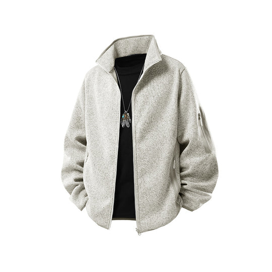 Herren Fleecejacke mit Stehkragen, verdecktem Zwei-Wege-Reißverschluss und wasserabweisenden Utility-Einsätzen Nord Taschen