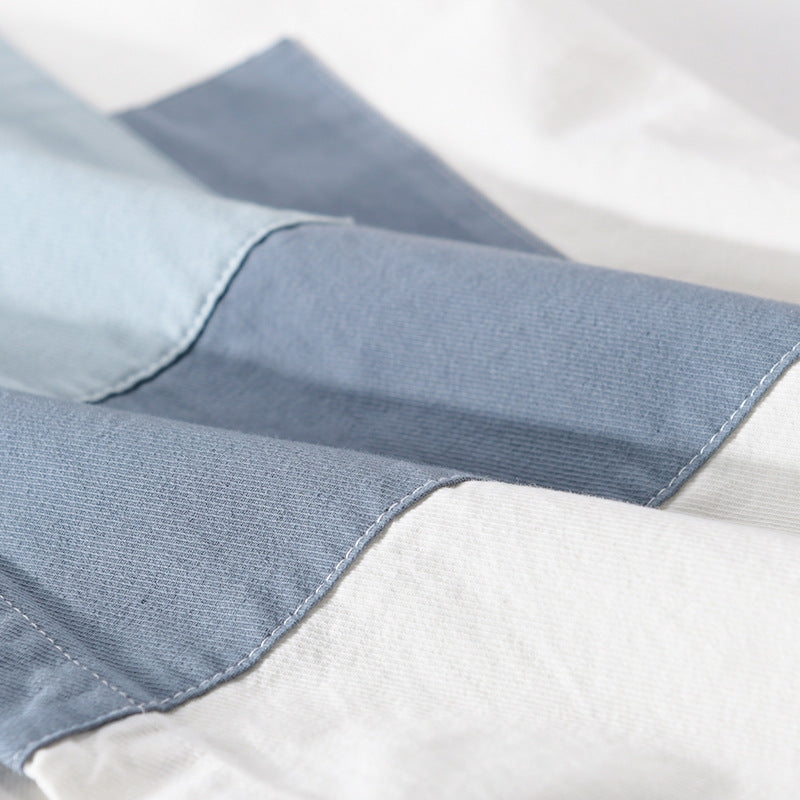Herren Baumwoll-Overshirt mit farbigen Blockpaneelen und Kentkragen Nord Taschen
