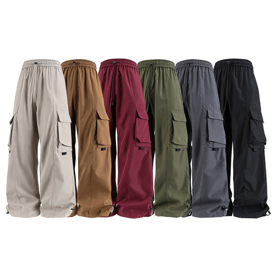 Herren weite Utility‑Cargohose im Baggy‑Cut mit Tunnelzugbund, großen Klappentaschen und verstellbarem Beinabschluss Nord Taschen