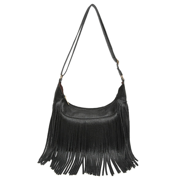 Damen Schultertasche mit fransigen Akzenten Nord Taschen
