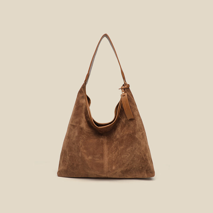 Damen Hobo-Tasche aus hochwertigem Wildleder mit praktischem Tragegriff Nord Taschen