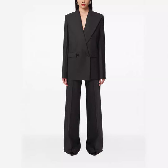 Damen Oversize Nadelstreifen Zweiteiliger Tailoring-Anzug mit weitem High‑Waist‑Hosenbein Nord Taschen