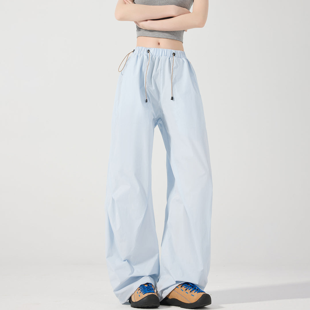 Damen weite technische Cargohose mit Kordelzugbund Nord Taschen